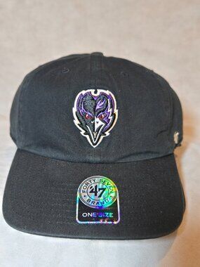 NWT Baltimore Ravens Clean Cp Adjustable Cotton Dad Cap Hat One size 47brand